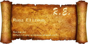 Rusz Elizeus névjegykártya
